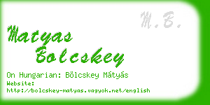 matyas bolcskey business card